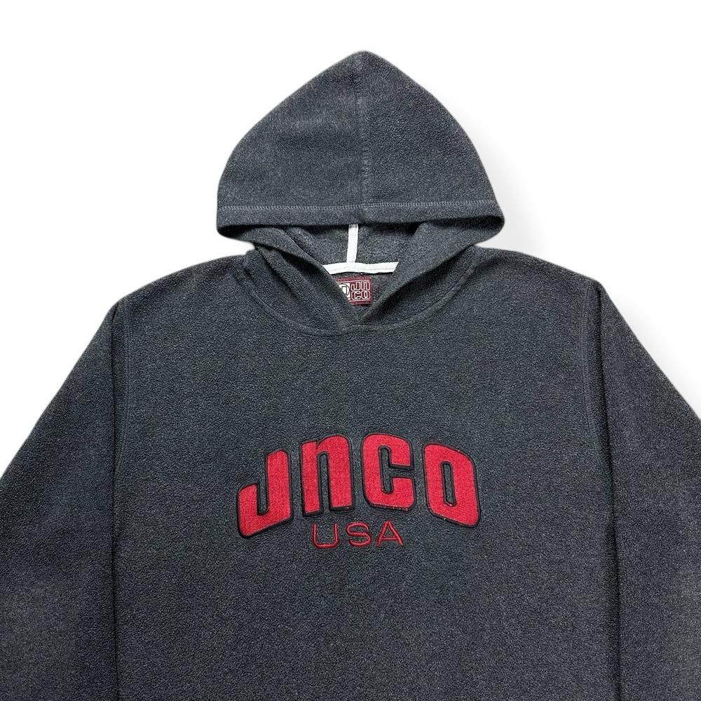 Vintage Y2K‎ JNCO Jeans Embroidered Gray Hoodie Sweatshirt Men's XL Distressed - Picture 4 of 15